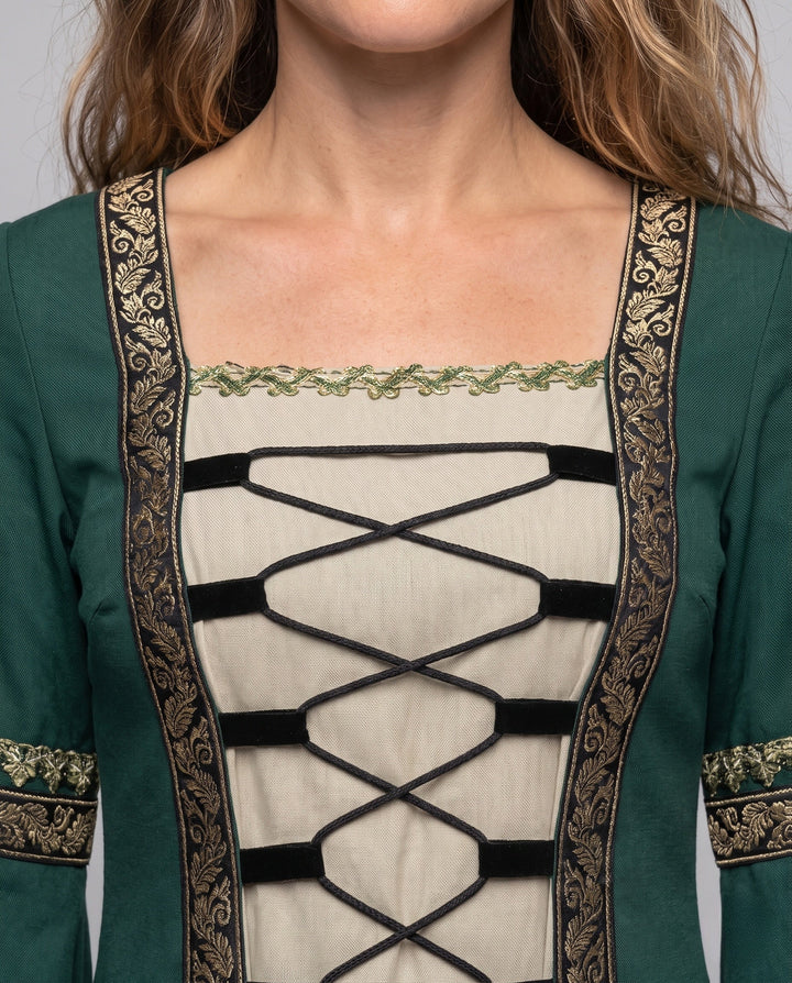 Damen historisches Märchenkleid mit elegantem Schnürdesign Drune