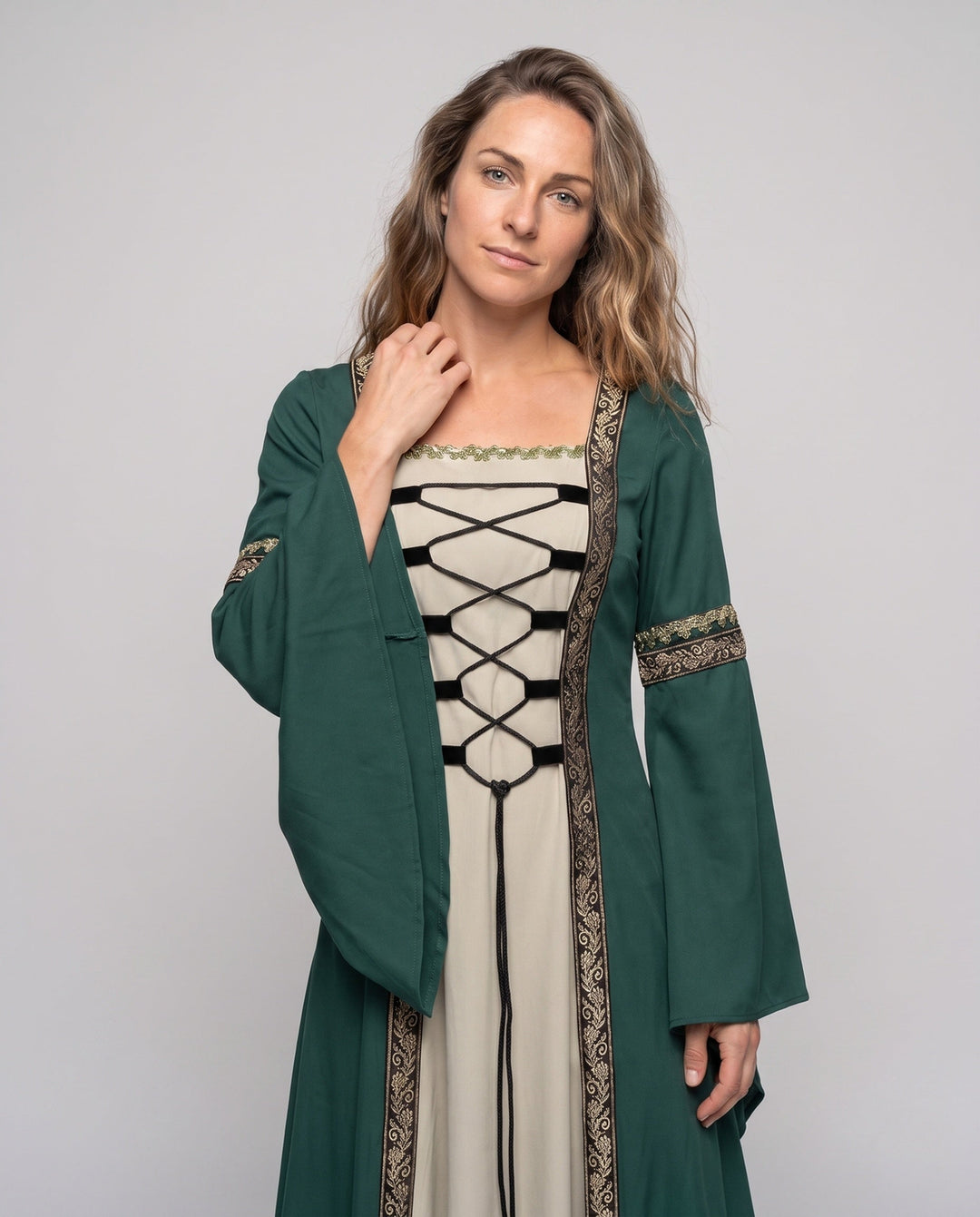 Damen historisches Märchenkleid mit elegantem Schnürdesign Drune