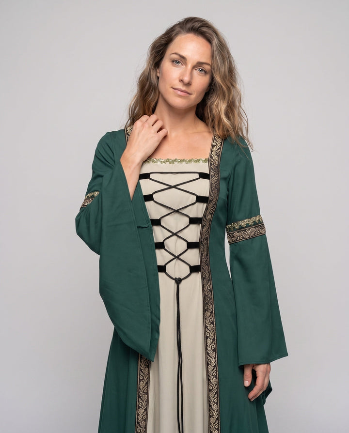 Damen historisches Märchenkleid mit elegantem Schnürdesign Drune