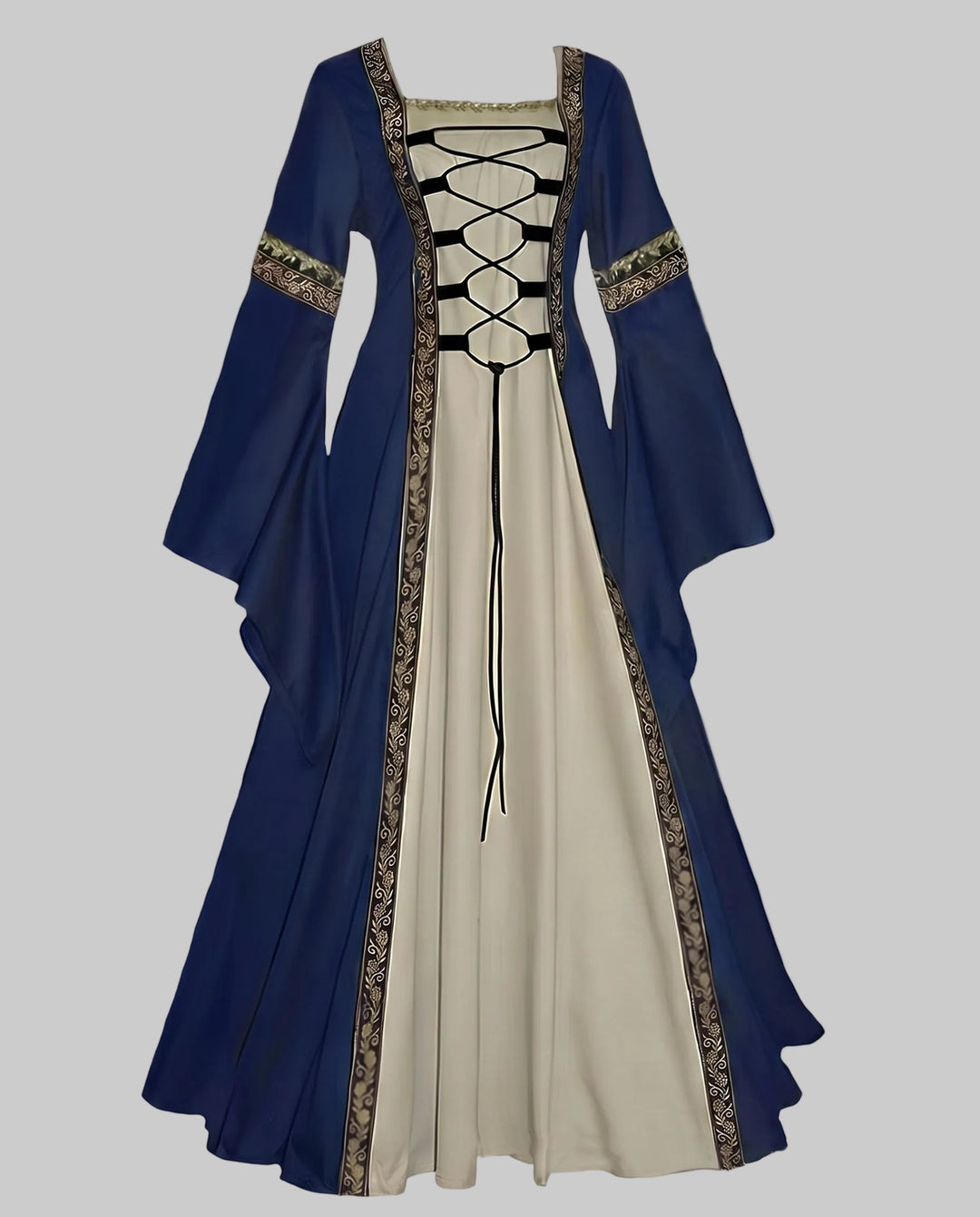 Damen historisches Märchenkleid mit elegantem Schnürdesign Drune