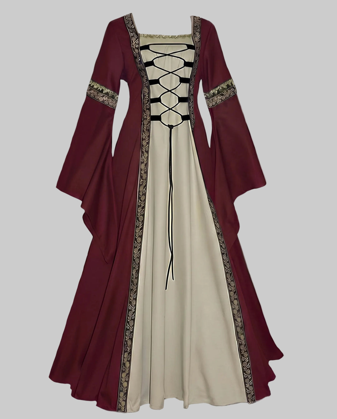 Damen historisches Märchenkleid mit elegantem Schnürdesign Drune