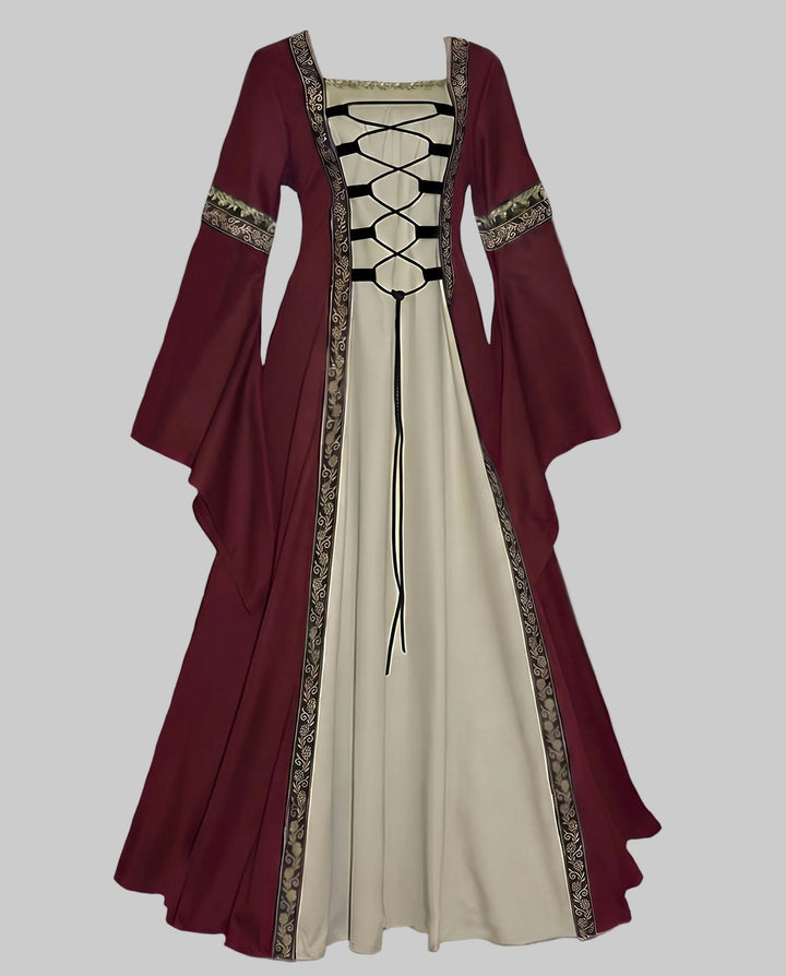 Damen historisches Märchenkleid mit elegantem Schnürdesign Drune