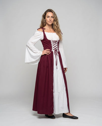 Damen Historisches Mittelalterkleid mit bezauberndem Schnitt und elegantem Gürtel Drune