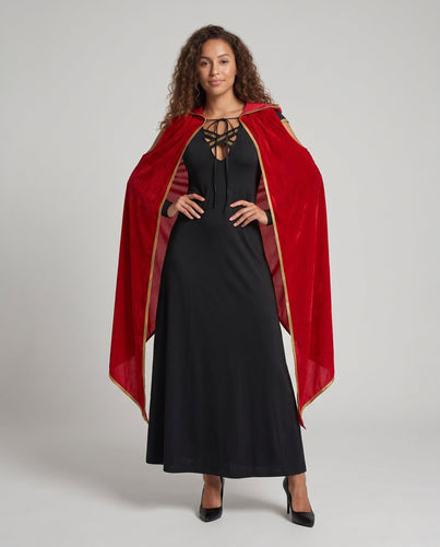 Damen Märchenhaftes Kapuzenkleid mit romantischem Umhang Drune