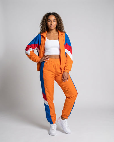Damen Sportlicher Retro Trainingsanzug Drune