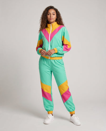 Damen Sportlicher Trainingsanzug mit bunten Details Drune