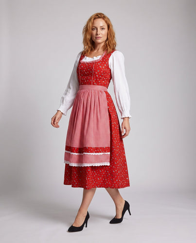 Damen Dirndl mit floralen Motiven und Rüschendetails Drune