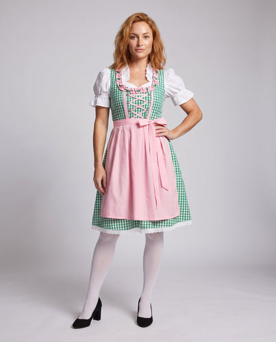 Damen Dirndl mit Schürze und Rüschendetails Drune