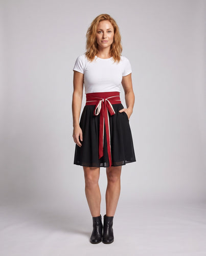 Damen Elegante Midirock mit Schleifenakzenten Drune