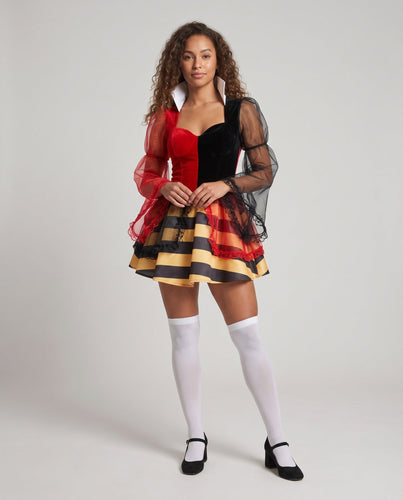 Damen Märchenhaftes Kostümkleid mit Puffärmeln und Rüschen Drune
