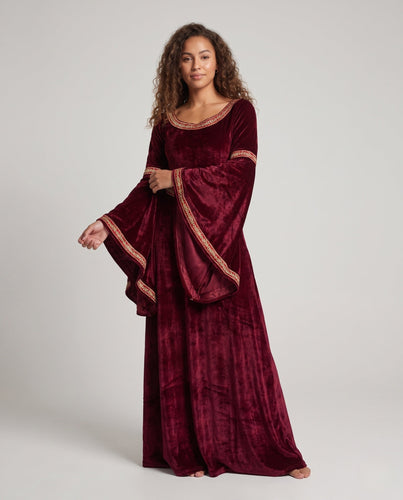 Damen Mystisches Hexen-Kostüm aus Velours mit Blickfang-Detail Drune