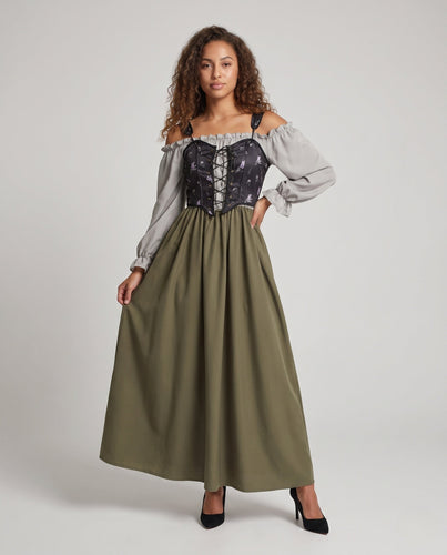 Damen Trachtenkleid mit elegantem Mieder und fließendem Rock Drune