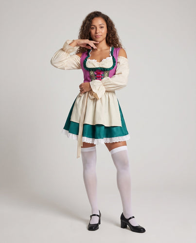 Damen Trachtenkleid mit Rüschen und verdecktem Gürtel Drune