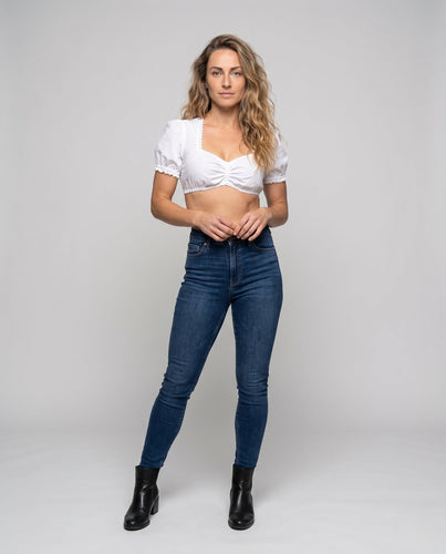 Damen Trachtenbluse mit Puffärmeln Drune