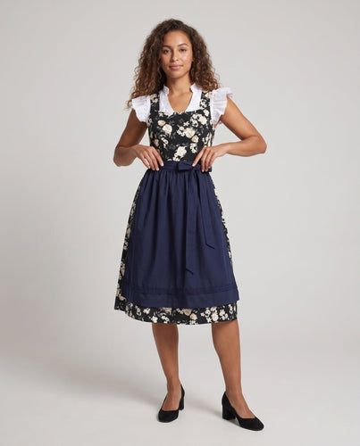 Damen Blütenmuster Kleid mit passendem Oberteil und Accessoires Drune