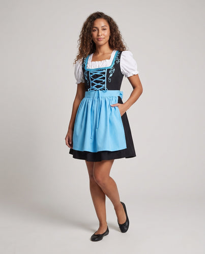 Damen Dirndl-Kleid mit eleganter Schnürung und modernen Akzenten Drune
