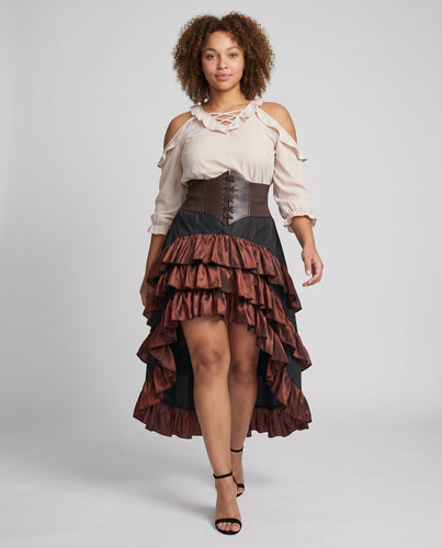 Damen Elegantes Korsett-Kleid mit voluminösem Rüschenrock Drune