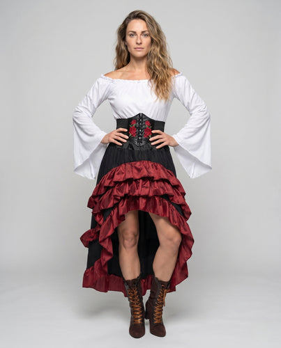 Damen Historisches Kostüm mit Volantrock und Fitted Bodice Drune