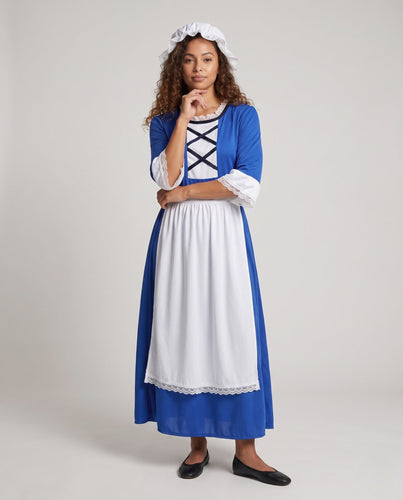 Damen Historisches Märchen-Kleid mit Rüschen und Tüll-Effekt Drune