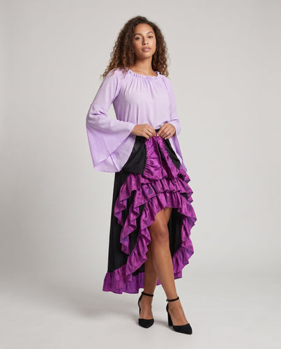 Damen Historisches Rüschenkleid mit eleganter Corsage und weit schwingendem Rock Drune