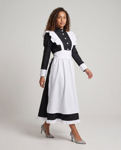 Damen Klassisches Dienstmädchenkleid Drune