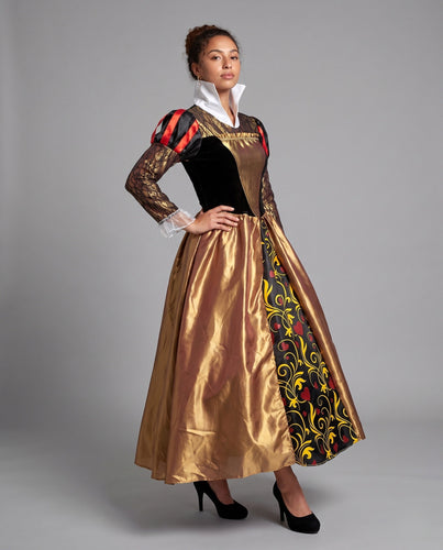 Damen Königinnenkostüm mit elegantem Rock und kunstvollen Verzierungen Drune