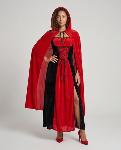 Damen Märchenhaftes Kapuzenkleid mit elegantem Tüll und Rüschendetails Drune