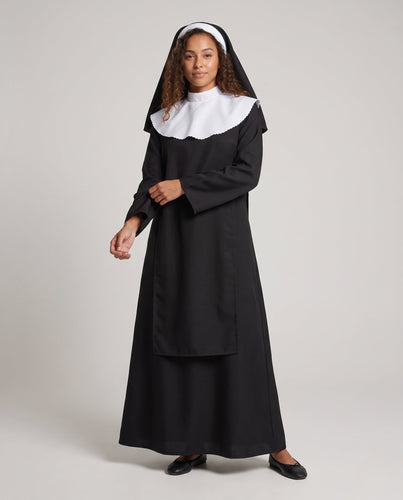 Damen Nonnenkostüm mit elegantem Kapuzenumhang Drune