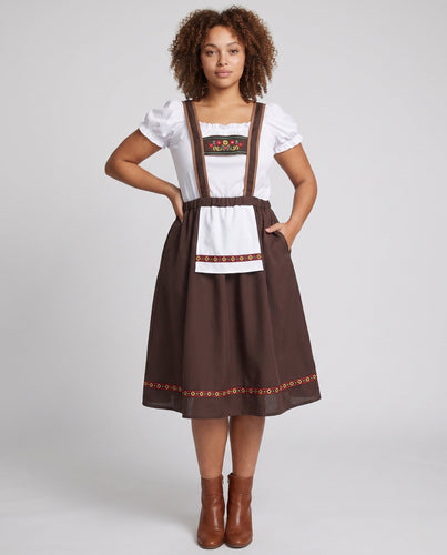 Damen Trachtenkleid mit traditionellem Schnitt und Rüschen-Details Drune