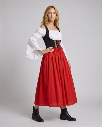 Damen Traditionelles Dirndlkleid mit aufwendiger Schnürung und charmanten Rüschen Drune