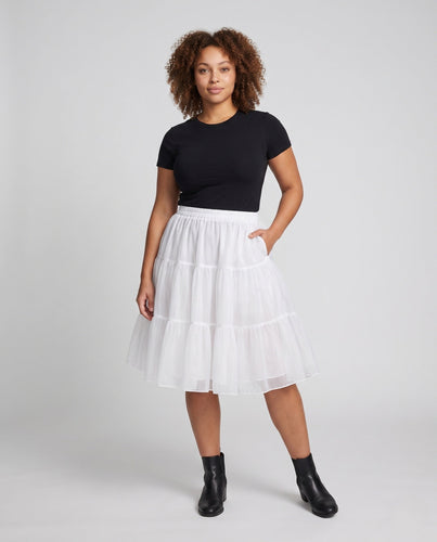 Damen Tüllrock mit schwingendem Design und dekorativem Taillenband Drune