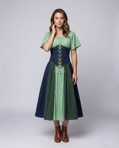 Damen Dirndl mit Rüschendetails und Schnürung Drune