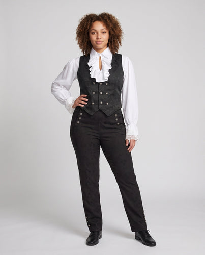 Damen Elegante Rüschenbluse mit hochwertiger Spitze und tailliertem Schnitt Drune