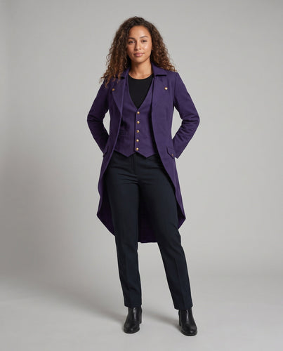 Damen Eleganter Kapuzenmantel mit asymmetrischem Saum und kunstvollen Verzierungen Drune