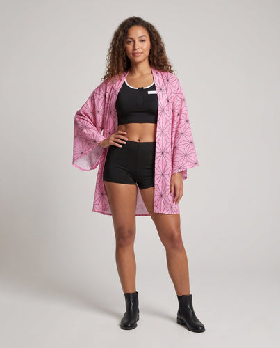 Damen Eleganter Kimono mit modernem geometrischen Muster Drune