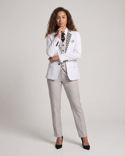 Damen Elegantes Blazer-Outfit mit integriertem Hoodie und schmaler Hose Drune