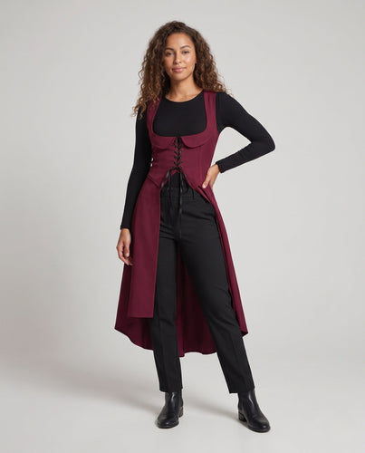 Damen Elegantes Kleid mit Schnürung und asymmetrischem Saum Drune