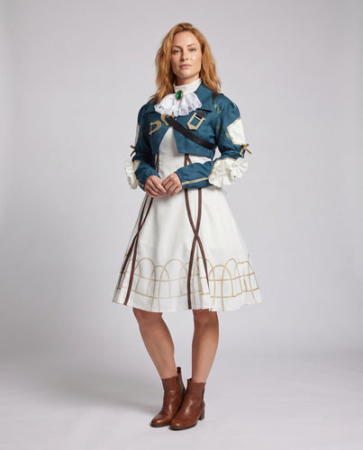 Festliches Cosplay-Kleid für Damen mit Rüschen und detaillierter Bluse Drune