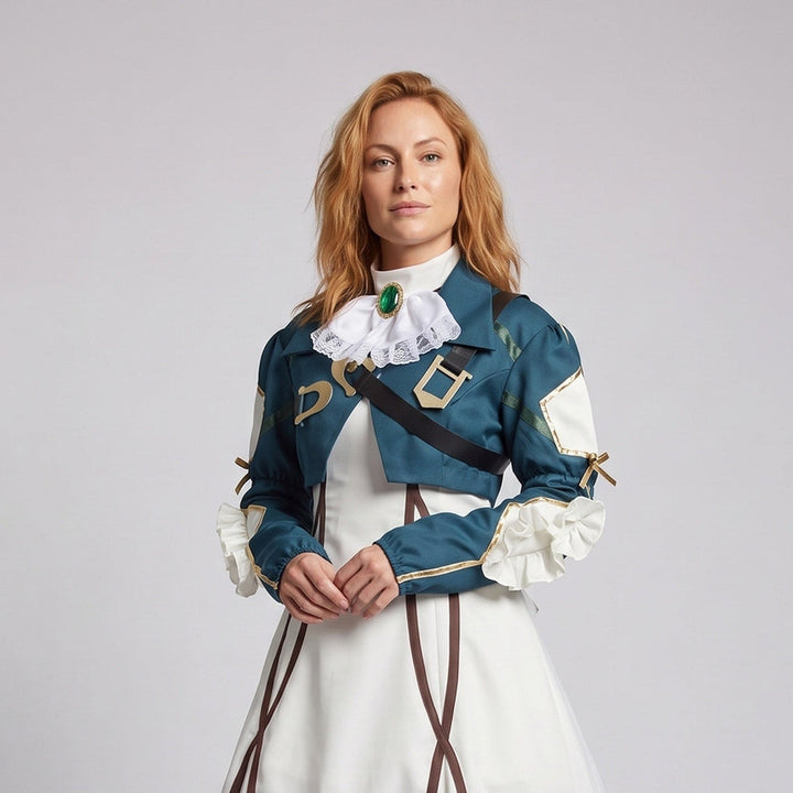 Festliches Cosplay-Kleid für Damen mit Rüschen und detaillierter Bluse Drune