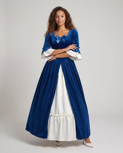 Damen Märchenhafte Ballkleid mit langen Ärmeln und Rüschendetails Drune
