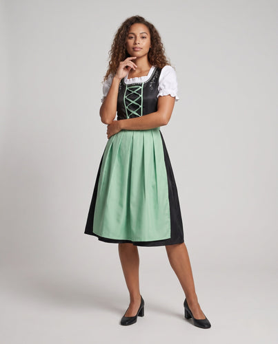 Damen Trachtenkleid mit floralem Design und eleganter Schnürung Drune