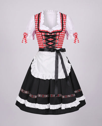 Damen Trachtenkleid mit floralen Applikationen und elegantem Taillengürtel Drune