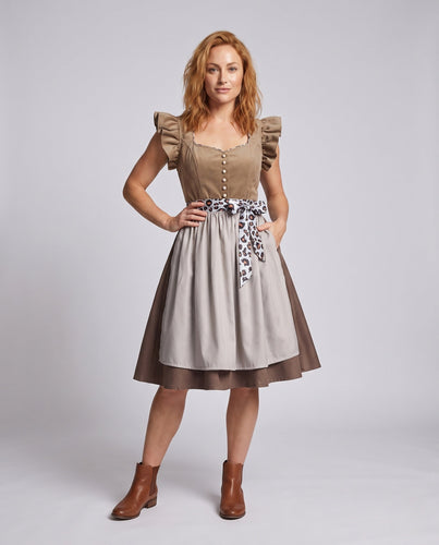 Damen Trachtenkleid mit Rüschendetails und eleganter Schürze Drune