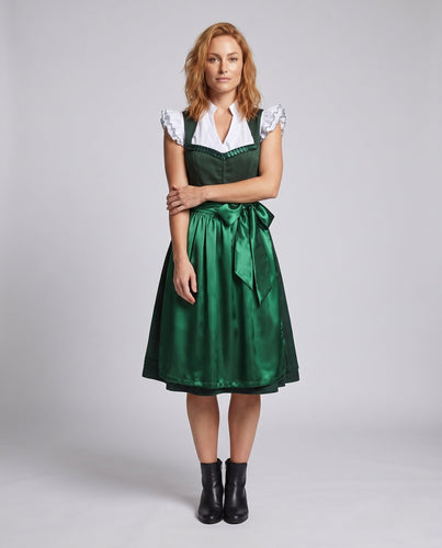 Damen Trachtenkleid mit Rüschendetails und Taillengürtel Drune