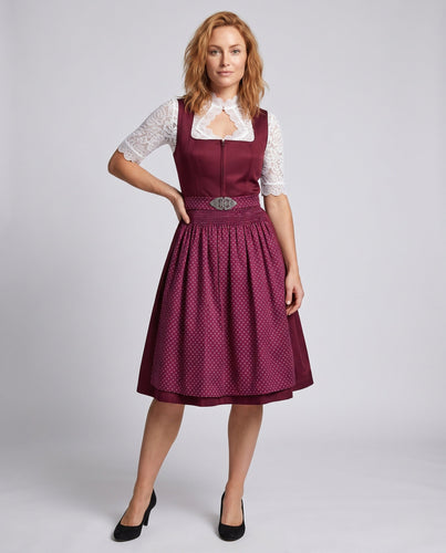 Damen traditionelles Dirndl mit floralen Spitzendetails und eleganter Schürze Drune