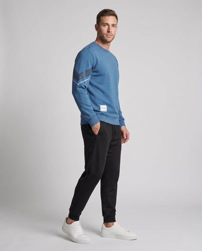 Herren Sportanzug-Set mit Rundhals-Sweatshirt, elastischem Kordelzugbund und Reißverschlusstaschen
