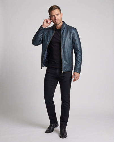 Herren Blousonjacke im Utility-Look mit Stehkragen und Kontrastärmeln Drune