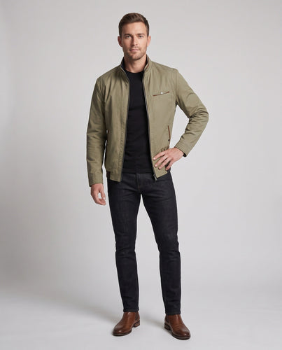 Herren City Reisejacke mit hochgeschlossenem Stehkragen, verdecktem Reißverschluss und diskreter Brusttasche Drune