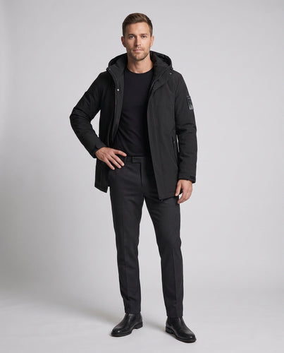 Herren wasserabweisende Softshell-Winterjacke mit Kapuze und Schafswoll-Mischfüllung Drune