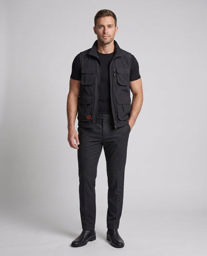 Herren Outdoor Utility Weste mit wärmendem Fleece-Futter, D-Ring und multifunktionalen Taschen